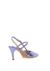 Lodi Elines Metallic Leather Diamante Heeled Shoes, Lilac