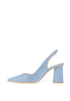Lodi Elita Patent Leather Geo Heeled Shoes, Azure Blue