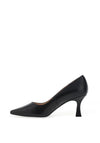 Lodi Jona Leather Low Heel Court Shoes, Black