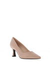 Lodi Jona Leather Low Heel Court Shoes, Nude