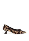 Lodi Casion Cow Print Court Shoe, Brown