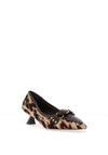 Lodi Casion Cow Print Court Shoe, Brown