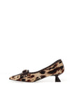 Lodi Casion Cow Print Court Shoe, Brown