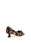 Lodi Casion Cow Print Court Shoe, Brown