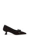 Lodi Casion Animal Print Court Shoe, Black