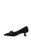 Lodi Casion Animal Print Court Shoe, Black