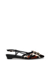 Lodi Como Cow Print Embellished Pumps, Black