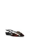 Lodi Como Cow Print Embellished Pumps, Black