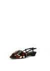 Lodi Como Cow Print Embellished Pumps, Black