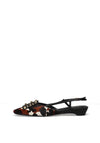 Lodi Como Cow Print Embellished Pumps, Black