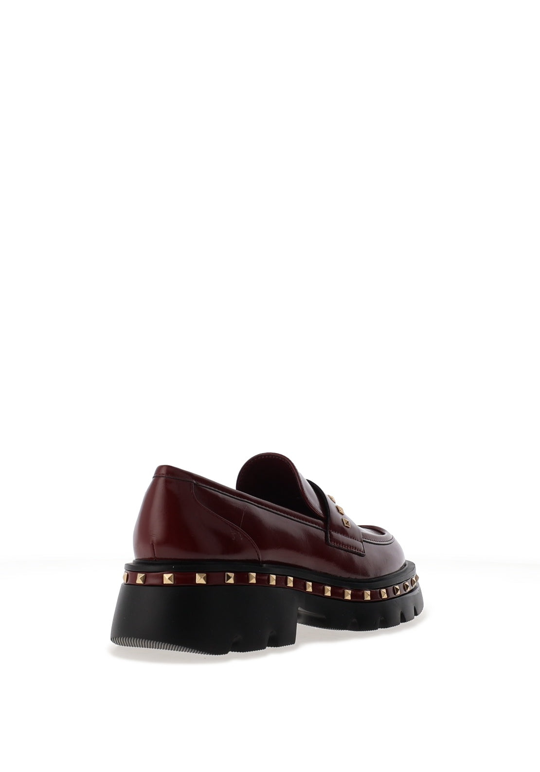 Lodi Felicia Studded Platform Loafers, Wine