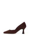 Lodi Genius Suede Leather Court Heels, Brown