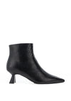 Lodi Kalos Leather Reptile Printed Heeled Ankle Boots, Black