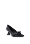 Lodi Kyle Leather Reptile Printed Geo Heels, Black