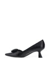 Lodi Kyle Leather Reptile Printed Geo Heels, Black