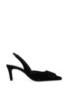 Lodi Nestor Velvet Buckle Detailed Sling Back Heels, Dark Brown