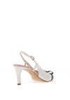 Lodi Parfen Leather Sling Back Bow Heels, White & Pink