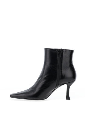 Lodi Philip Sleek Patent Leather Heeled Ankle Boots, Black
