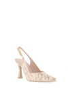 Lodi Modita Leather Metallic Animal Print Heeled Shoes, Gold & Peach