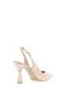 Lodi Modita Leather Metallic Animal Print Heeled Shoes, Gold & Peach