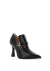 Lodi Mondier Buckle Strap Croc Print Heeled Shoes, Black