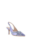 Lodi Mugan Leather Multi Roped Heeled Shoes, Lilac