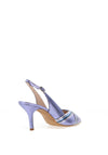 Lodi Mugan Leather Multi Roped Heeled Shoes, Lilac