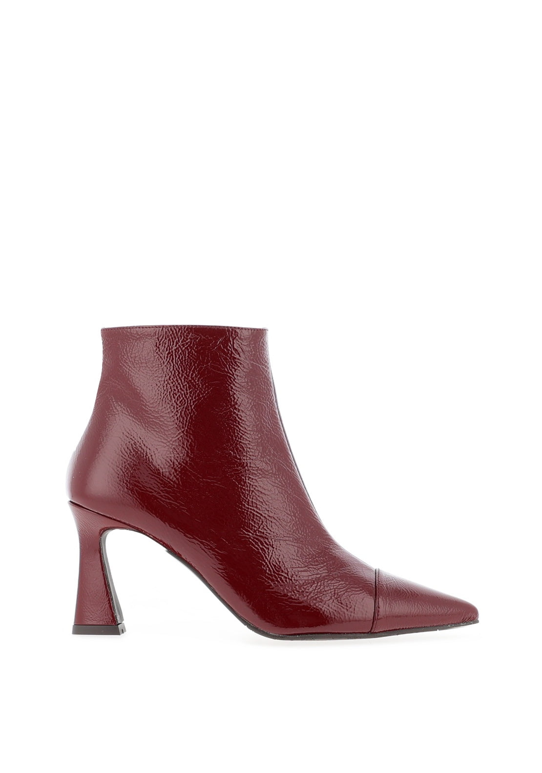 Lodi Racon Distressed Patent High Heeled Boots, Wine - McElhinneys