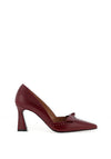 Lodi Renca Leather Stud Heeled Court Shoes, Wine