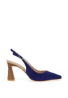 Lodi Risedis Suede Leather Sling Back Heels, Blue