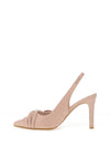 Lodi Rusileo Leather Sling Back Bow Heels, Nude