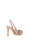 Lodi Rusileo Leather Sling Back Bow Heels, Nude