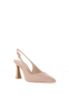Lodi Risedis Leather Sling Back Heels, Nude