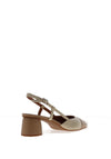 Lodi Leather Sling Back Heeled Pumps, Desert & Off White