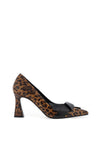 Lodi Ronco Leopard Print Bow Court Heels, Tan Multi