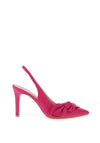 Lodi Rusileo Leather Sling Back Bow Heels, Fuchsia