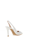Lodi Safine Pleated Leather Heeled Shoes, Pearl White