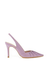 Lodi Safine Pleated Leather Heeled Shoes, Lilac