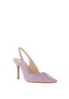 Lodi Safine Pleated Leather Heeled Shoes, Lilac