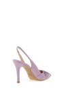 Lodi Safine Pleated Leather Heeled Shoes, Lilac