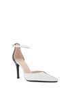 Lodi Salver Leather Colour Block Heeled Shoes, Vegas White
