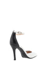 Lodi Salver Leather Colour Block Heeled Shoes, Vegas White