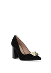 Lodi Senia Suede Block Heel Court Shoes, Black