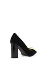 Lodi Senia Suede Block Heel Court Shoes, Black