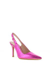 Lodi Serica Cracked Leather Stiletto Heeled Shoes, Metallic Pink