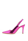 Lodi Serica Cracked Leather Stiletto Heeled Shoes, Metallic Pink