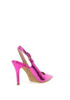 Lodi Serica Cracked Leather Stiletto Heeled Shoes, Metallic Pink