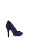 Lodi Sifrite Textured Velvet Gem Brooch Court Shoes, Queen Blue