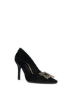 Lodi Sifrite Textured Velvet Gem Brooch Court Shoes, Black