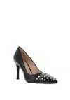 Lodi Sompogo Patent Embellished Toe Court Shoes, Black